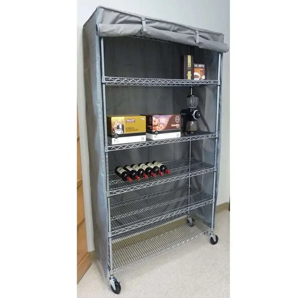 Storage Shelving Unit Cover, fits racks 36"W x 18"D x 62"H in Grey - Image 6