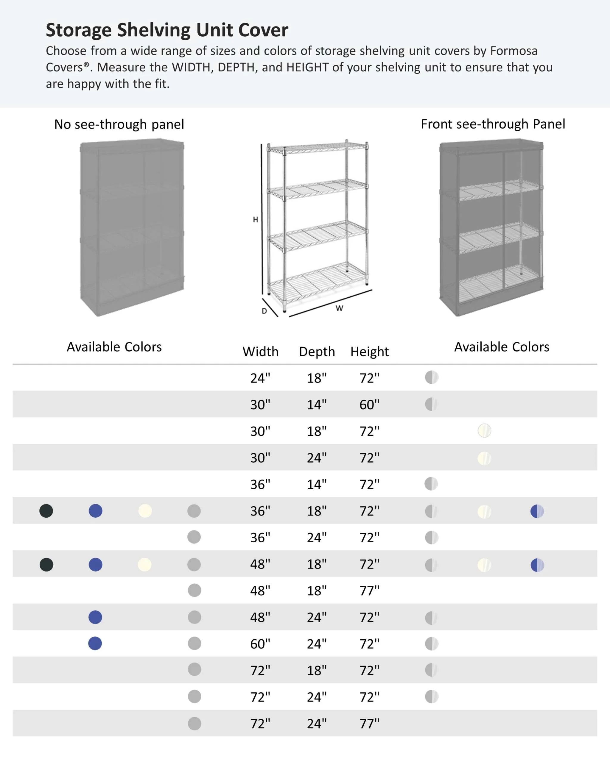Storage Shelving Unit Cover, fits racks 36"W x 24"D x 72"H one side see through panel in Grey - Image 8