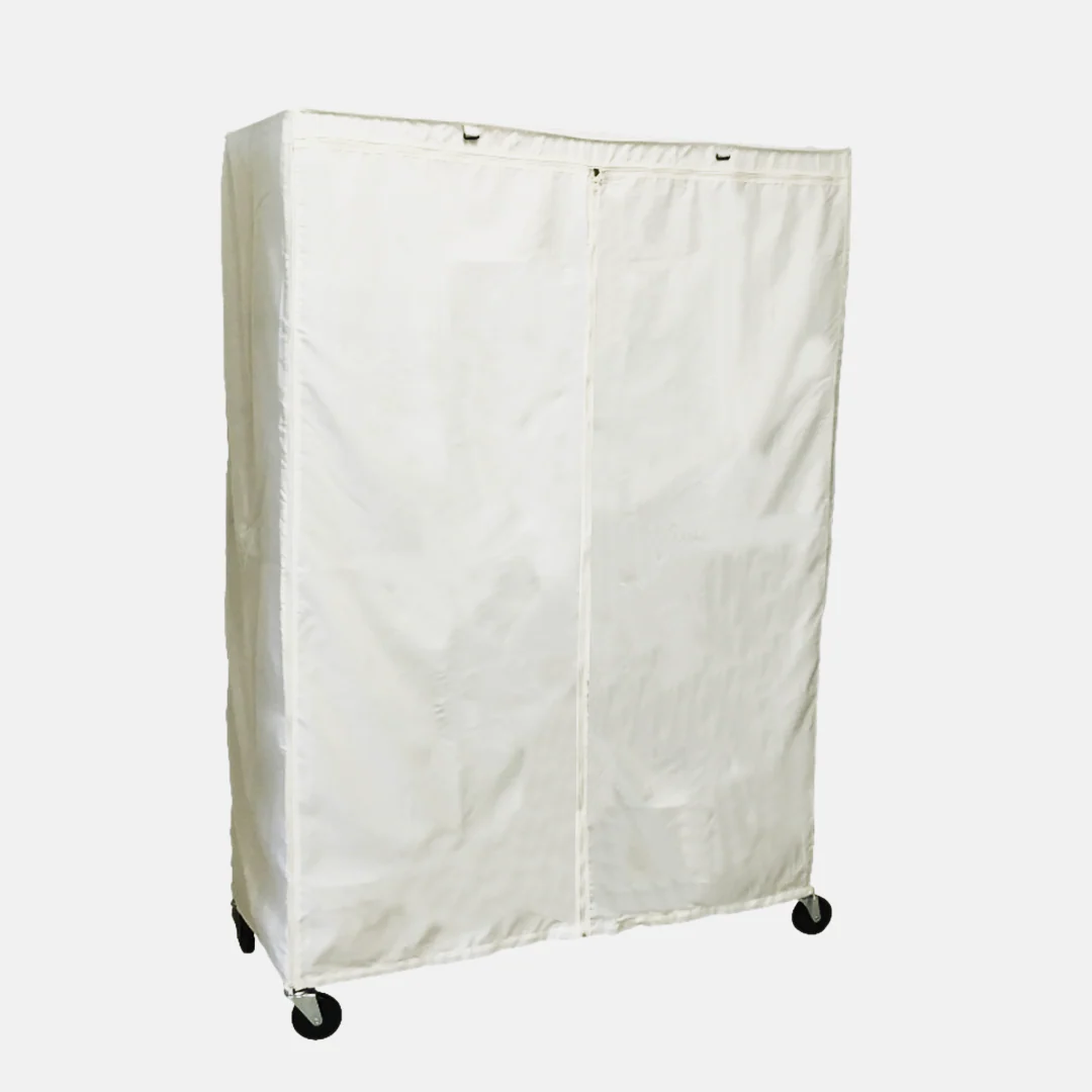 Storage Shelving Unit Cover, fits racks 48"W x 18"D x 72"H one side see through panel in Off White - Image 3