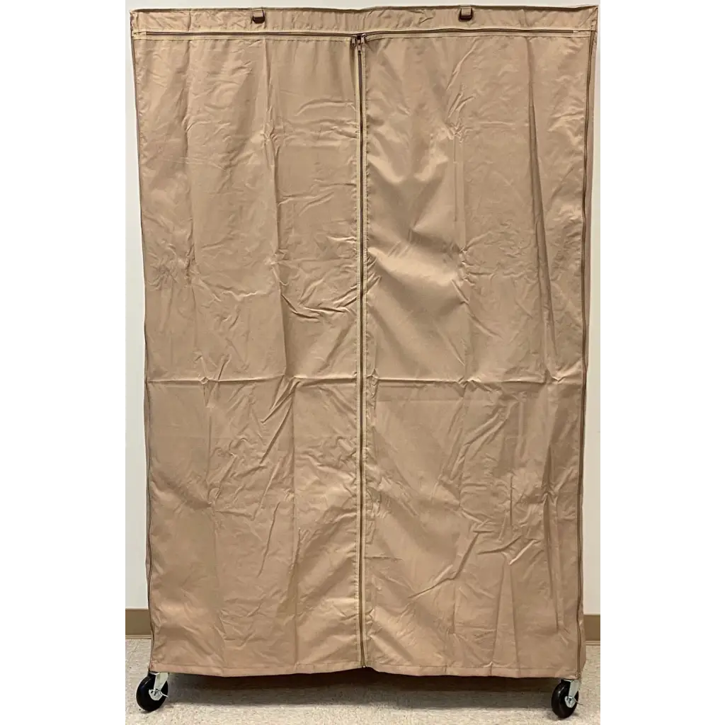 Storage Shelving Unit Cover, fits racks 48"W x 24"D x 72"H one side see through panel in Beige Khaki - Image 5