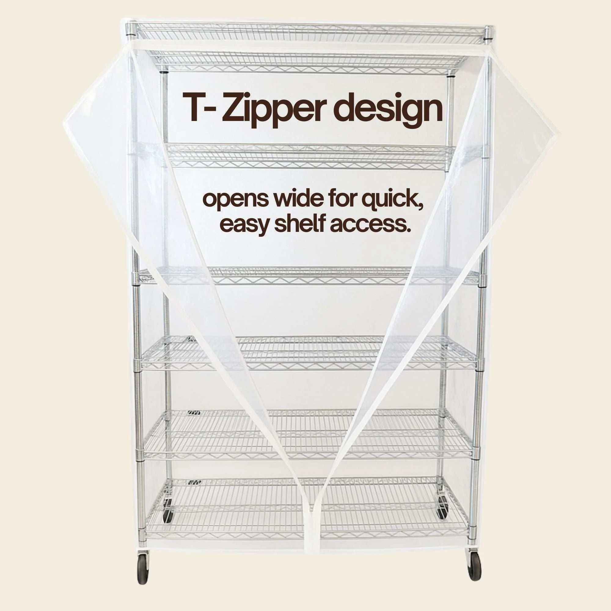 Storage Shelving Unit Cover, fits racks 60" W x 24 D x 72 H All Clear PVC - Image 6