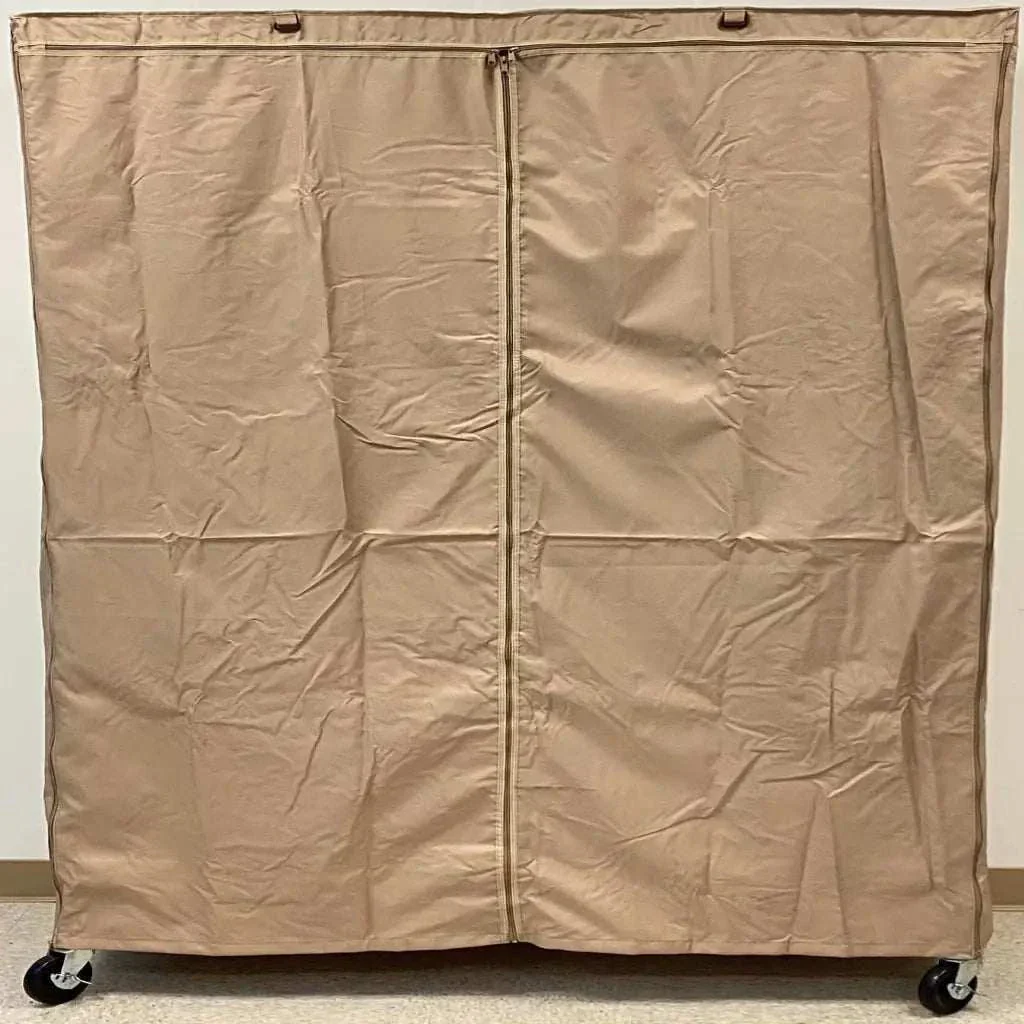 Storage Shelving Unit Cover, fits racks 60"W x 24"D x 72"H one side see through panel in Beige Khaki - Image 8