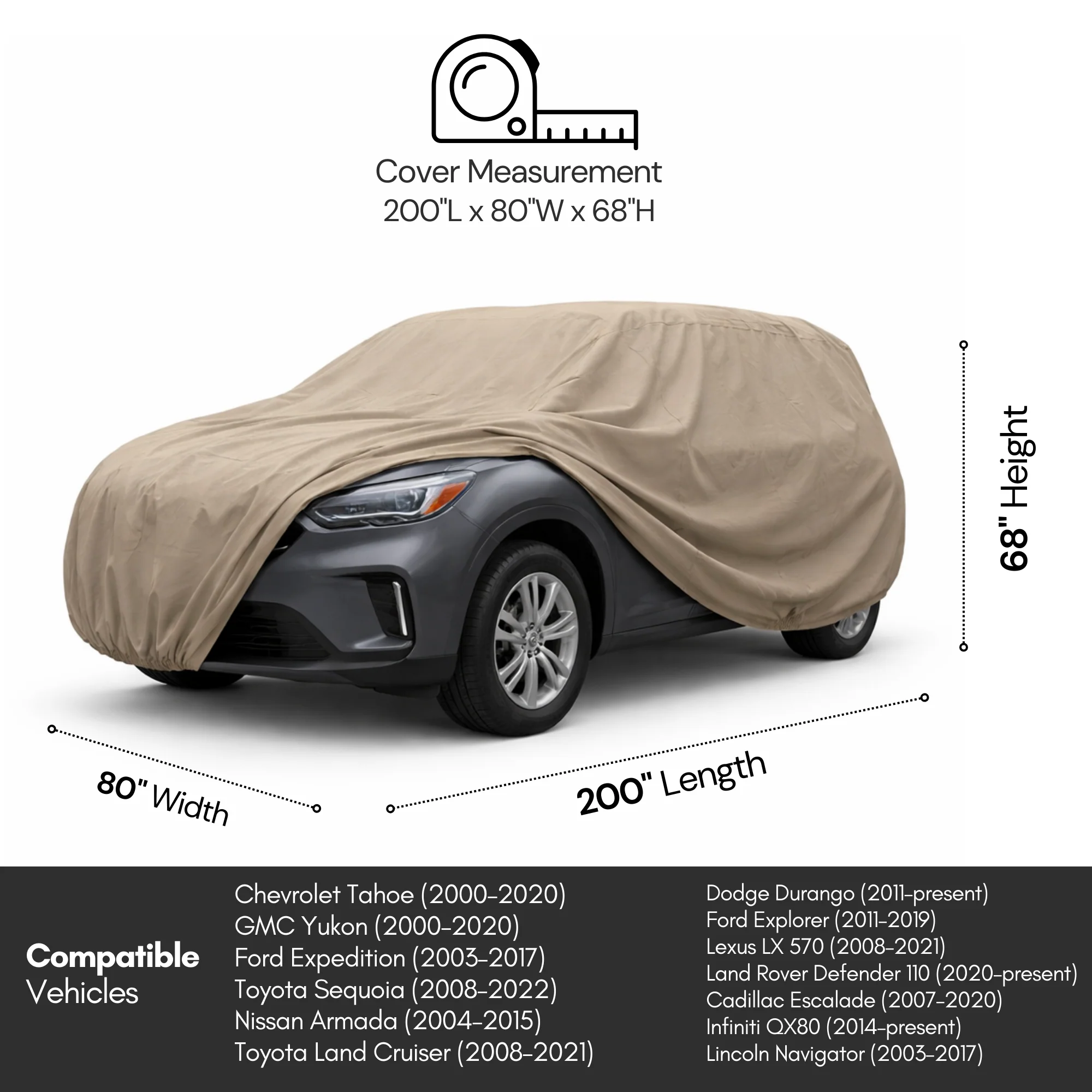 SUV Car Cover Large 200"L - Image 4