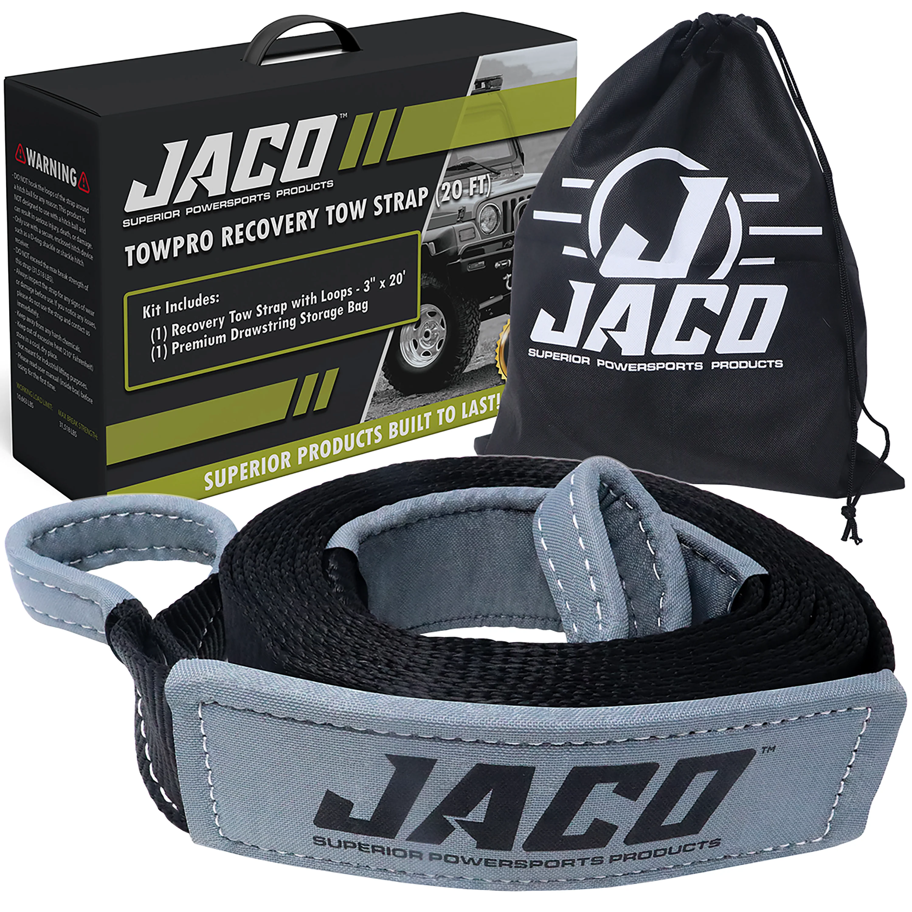 TowPro™ 3" Recovery Tow Strap | Off Road 4x4 Towing Rope (31,542 lbs) - Image 2
