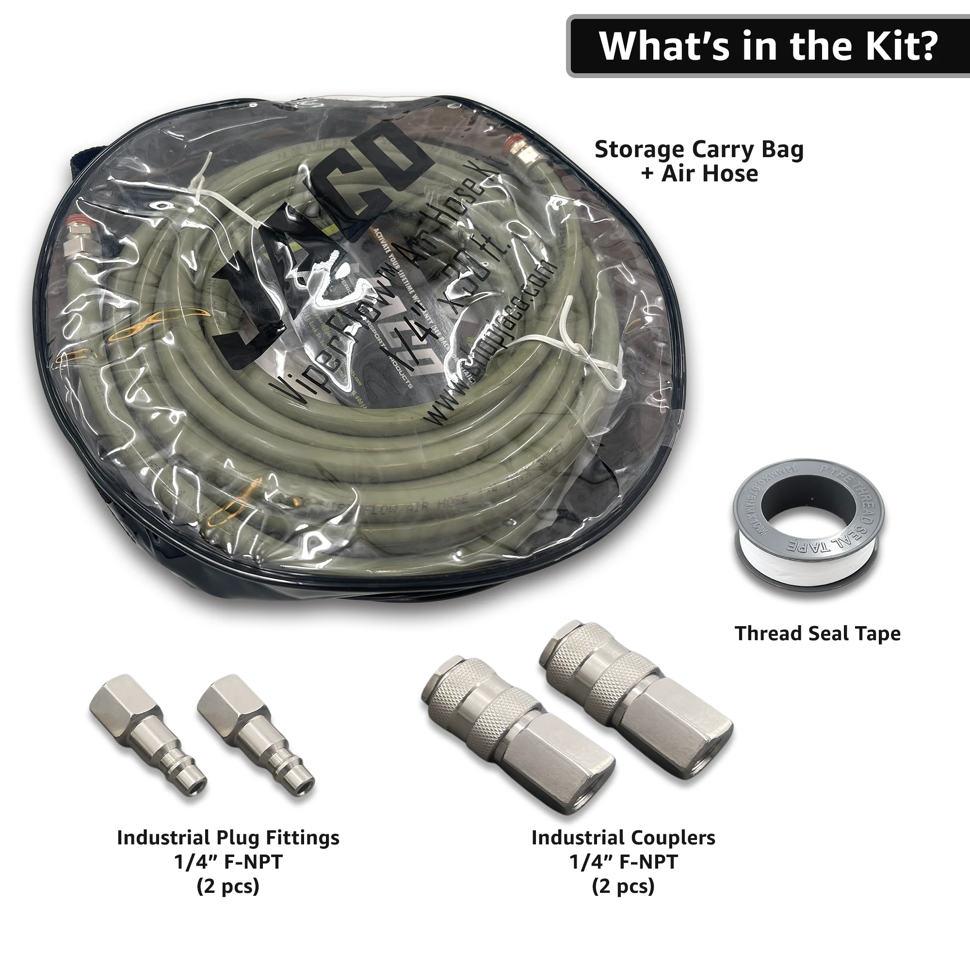 ViperFlow Poly Air Hose Kit - 1/4" x 30 ft. - Image 8