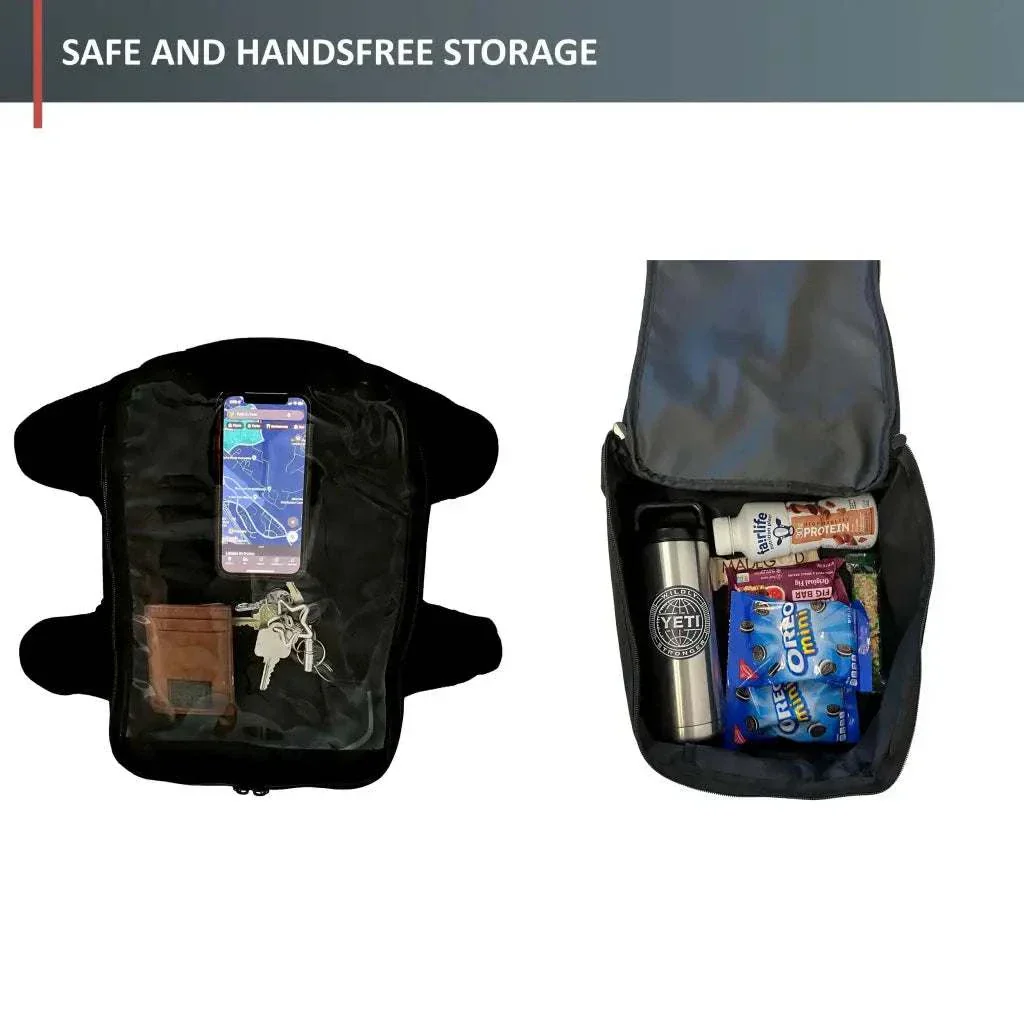 Water-Resistant, Magnetic Motorcycle Tank Bag with Window: Black, Universal Fit, 10 Liter Capacity - Image 3